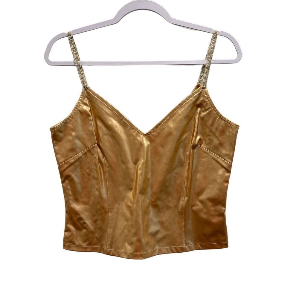 Dina Bar-El Women's Gold Satin Camisole & Skirt Set Size L/6